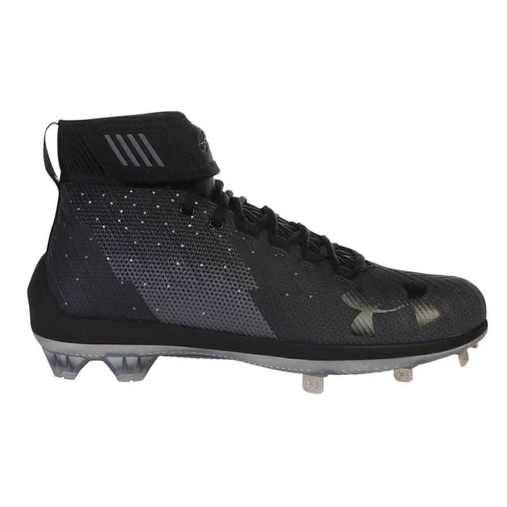 Under Armour Men's Harper 2 Mid St Black Metal Baseball Cleats - Size 7 - NWT